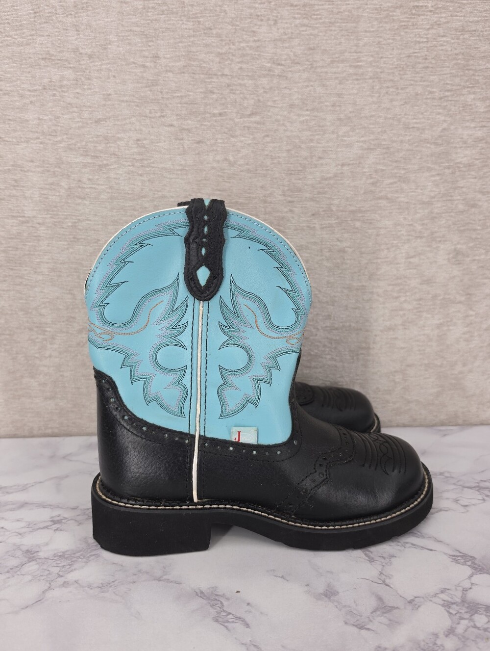 Justin Women's Gypsy Gemma Western Boots Round Toe Black Teal Aqua Blue